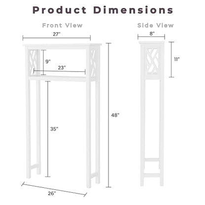 Alaterre Furniture Coventry Over the Toilet Storage Shelf, White, 27” x 48”