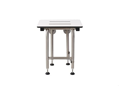 Shower Seat Resin with Legs, ADA Heavy Duty Shower Chair for Inside Shower 400lbs | 304 Stainless Steel | Shower Chair for Elderly and Disabled | Folding Shower Seat Wall Mounted | 16”x16” - size: 16" x 16" Standard