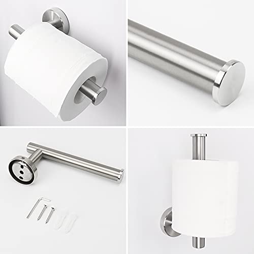 NearMoon 2 Pieces Bathroom Hardware Accessories, Towel Ring and Toilet Paper Holder- Stainless Steel Bath Towel Hanger and Hand Towel Holder, Wall Mounted (Brushed Nickel) - color: Brushed Nickel