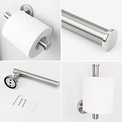 NearMoon 2 Pieces Bathroom Hardware Accessories, Towel Ring and Toilet Paper Holder- Stainless Steel Bath Towel Hanger and Hand Towel Holder, Wall Mounted (Brushed Nickel) - color: Brushed Nickel