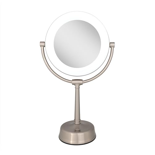 Zadro 12" Lexington LED Lighted Makeup Mirror with Magnification & Infinity Dimmer Touch Pad (Large | 12" x 20.75" | 10X/1X, Rose Gold) - color: Rose Gold