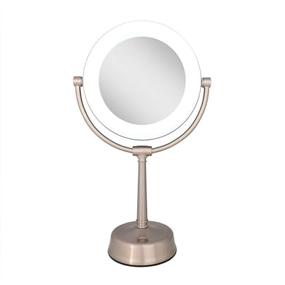 Zadro 12" Lexington LED Lighted Makeup Mirror with Magnification & Infinity Dimmer Touch Pad (Large | 12" x 20.75" | 10X/1X, Rose Gold) - color: Rose Gold