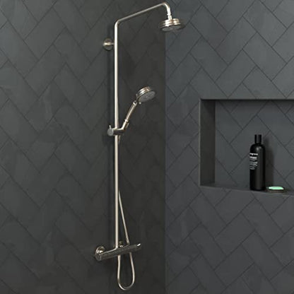 hansgrohe Croma 100 Classic 5-inch Showerhead Low Flow Classic 3-Spray Full, Pulsating Massage, Intense Turbo Water Saving with QuickClean in Brushed Nickel, 04751820 - color: Brushed Nickel
