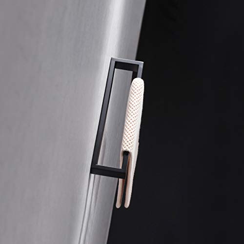 Miyili Matte Black Hand Towel Ring SUS 304 Stainless Steel Bath Towel Holder Contemporary Style Wall Mount, D03B26 - color: Matte Black