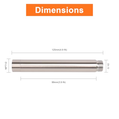 Shower Head Extension Arm, Shower Extender Water Outlet- Lowers Existing, Shower Pipe Extension for Bathroom, Made of Solid Metal Stainless Steel(4 Inch, Brushed Nickel) - color: Brushed Nickel, style: 4 Inch