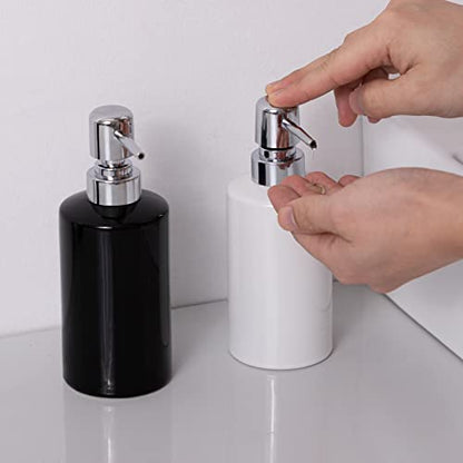 FE Soap Dispenser, 300ml/10oz Ceramic Liquid Soap Pump Dispenser, Refillable Dish Soap Dispenser for Kitchen Bathroom Washroom (White) - color: White