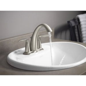 KOHLER 45100-4-CP Alteo Centerset 4 inch Bathroom Faucet with Pop-Up Drain Assembly, 2-Handle Bathroom Sink Faucet, 1.2 gpm, Polished Chrome - color: Polished Chrome