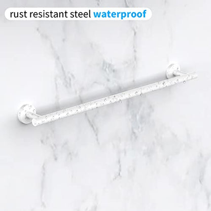 Cilee 2 Pieces White Bathroom Towel Bar, 24 Inch Towel Holder | Double Towel Racks, Bathroom Towel Holder, Towel Hanger for Bathroom Stainless Steel Wall Mount - color: White, size: 24inch