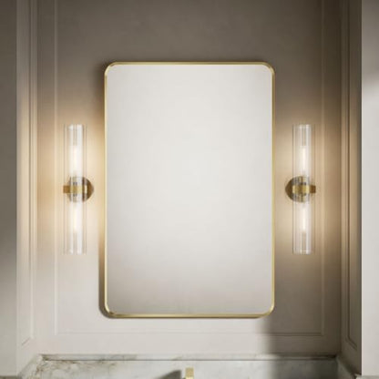 Kohler Essential 30 in. W x 45 in. H Rectangular Framed Wall Mount Bathroom Vanity Mirror in Moderne Brushed Gold - color: Modern Brushed Gold, size: 45"L x 30"W, style: Rectangle