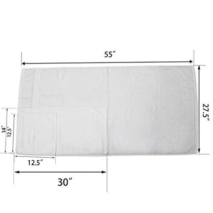 Bath Towels 100% Cotton Towel Set 6Pieces for Bathroom-600GSM Premium Hotel Quality-Soft & Absorbent & No Shedding-2 Bath Towels,2 Hand Towels,2 Washcloths(White)