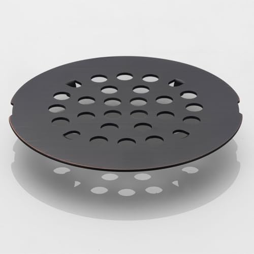 Snap-in Shower Drain Cover 4-1/4 inch Shower Strainer Grid Round (1, Oil Rubbed Bronze) - color: Oil Rubbed Bronze