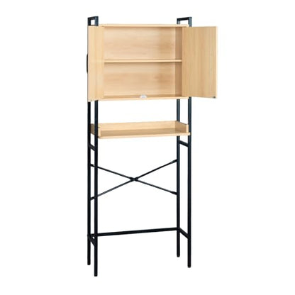 Over The Toilet Cabinet for Bathroom Storage, Above Toilet Storage Cabinet with MDF Melamine Veneer with Square tubing, Double Doors