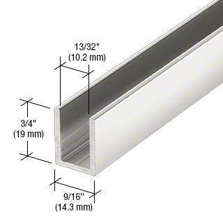Brixwell SDCD38PS-CCP4 Polished Stainless 3/8" Fixed Panel Shower Door Deep U-Channel - 4 inch Sample - color: Polished Stainless Steel, size: 4 Inch - Sample