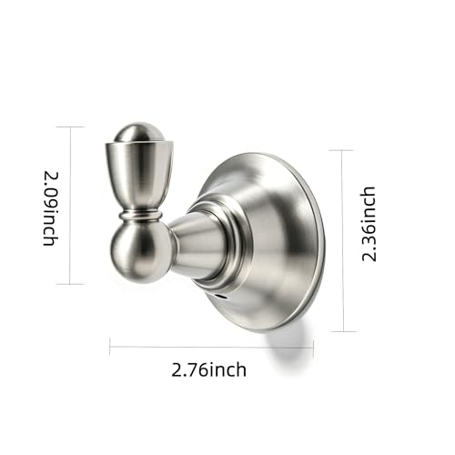 4 Pack 2-3/4inch Brushed Nickel Robe Hooks | Solid Zinc Alloy | Wall Mounted | Coat Hooks | Hooks Wall Mounted Robe Hooks | For organization in bathrooms entrances. - color: Brushed Nickel