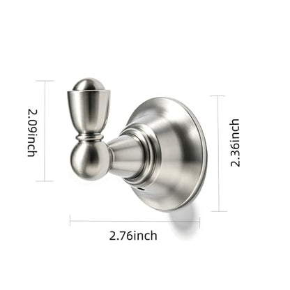 4 Pack 2-3/4inch Brushed Nickel Robe Hooks | Solid Zinc Alloy | Wall Mounted | Coat Hooks | Hooks Wall Mounted Robe Hooks | For organization in bathrooms entrances. - color: Brushed Nickel