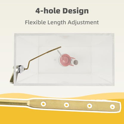 Universal Metal Shiny Gold Toilet Handle Lever Replacement Kits, Side Mount | Solid Brass Toilet Flush Handle Compatible with Kohler/American Standard/ TOTO/Gerber, Stainless Steel Chain, Easy to Install - color: Polished Gold, style: Side Mount Design