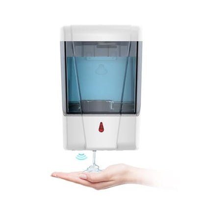 Automatic Soap Dispenser 20fl oz/600ml Touchless Wall Mount Liquid ABS Auto Hands Free Touchless Soap Dispensers Bathroom Kitchen 9031 White - color: White