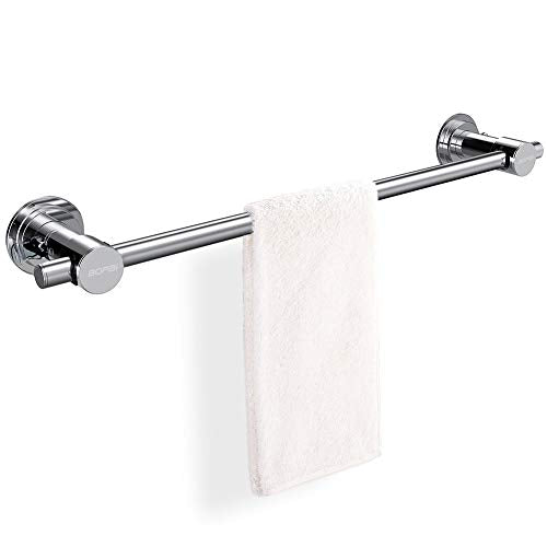 BOPai 24 inch Suction Cup Towel Bar, Chrome | Repositionable & Powerful Vacuum Suction - color: Chrome, size: 24"