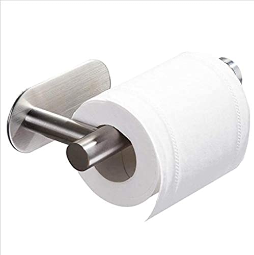 DGWHYC 3M Self-Adhesive Toilet Paper Holder No Drilling, SUS 304 Stainless Steel Brushed Nickel Wall Mounted Tissue Roll Holder for Bathroom, RV, Kitchen, Easy Install, Rust-Proof (DG-TPA22 Silver) - color: Silver