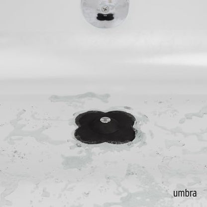 Umbra Bloom Drain Stop, Bathtub Drain Hair Catcher, 3-Inch, Black | Silicone material, flexible and durable, fits standard drains, wipe or rinse clean, rust resistant - color: Black