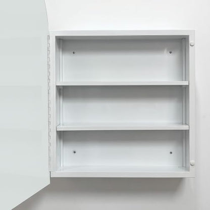 24x36 Inch Arched Bathroom Medicine Cabinet, Frameless Mirror Storage with Modern Cabinet Storage, Removable Shelves, Rust-Resistant White Wall Mounted Vanity - size: CM1018-2436