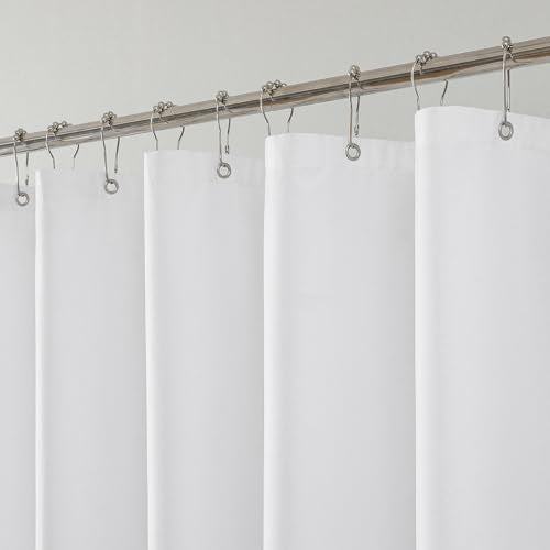 1 Pack Water-Repellent Fabric Shower Curtain Liner, 54x78 White | 100% polyester, 3 Magnets, Rustproof Grommets & Weighted Hem, quick-dry, machine washable, hotel quality for bathroom - color: White, size: 54"W x 78"L (Pack of 1)