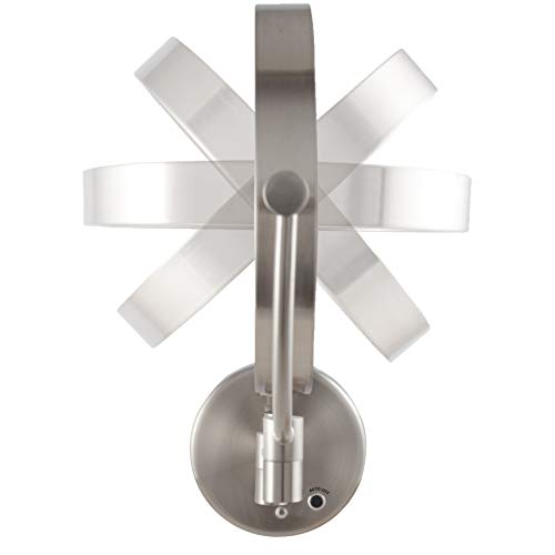 Zadro 9" Round Battery Operated LED Wall Mounted Makeup Mirror, 10X/1 or 5X/1 Vanity Mirrors for Wall, Arm Extends +16"