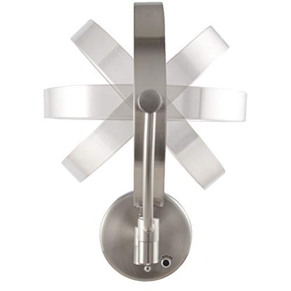 Zadro 9" Round Battery Operated LED Wall Mounted Makeup Mirror, 10X/1 or 5X/1 Vanity Mirrors for Wall, Arm Extends +16"