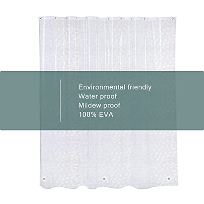 EVA Clear Shower Curtain Liner, 3D Water Cube 5G Shower Liners with 12 Rustproof Metal Grommets and Weighted Magnets, Waterproof Duty for Bathroom 72 x 72 - color: Cube-clear