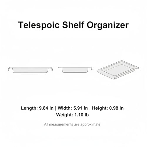 Adjustable Telescopic Cabinet Shelf, Tool-Free Under Sink Organizer Rack, Carbon Steel and PP Plastic Storage Solution for Kitchen and Bathroom - size: 9.84 x 5.91 x 0.98 in