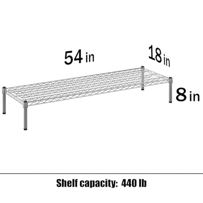 18" Deep x 54" Wide x 8" Height Wire Shelving Kit | 1-Tier | NSF Commercial Storage Rack Unit - size: 18" Deep x 54" Wide
