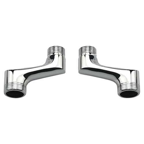 2Pcs Shower Head Adapter, Brass Shower Head Extender, Adjustable Swivel Arm, 1/2 3/4 Offset Connection, Excentric Toilet Connection Extender