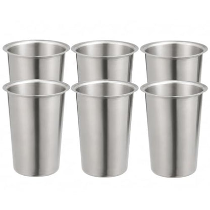 OCS Parts Set of Six 5-Inch Stainless Steel Utensil Organizer Cups | For Flatware, Kitchen Utensils, Silverware, Straws, Pens and Pencils - color: Stainless Steel