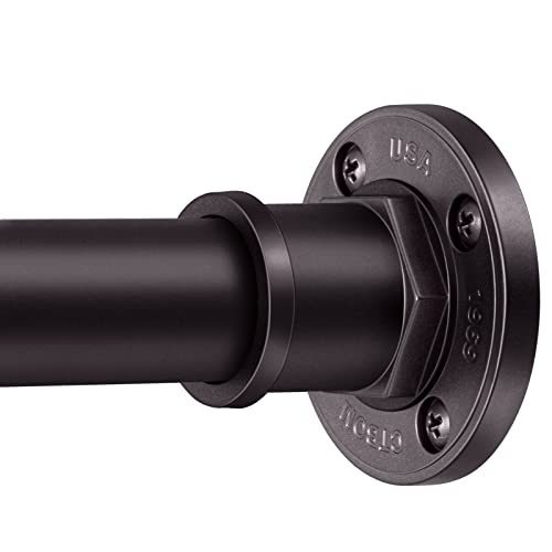 Industrial Shower Curtain Rod - 2-in-1 Design Tension Curtain Rod - Never Rust Non-Slip 43 to 72 Inch Stainless Steel, Bronze Window Curtain Rod - color: Bronze, size: 43-72 Inches