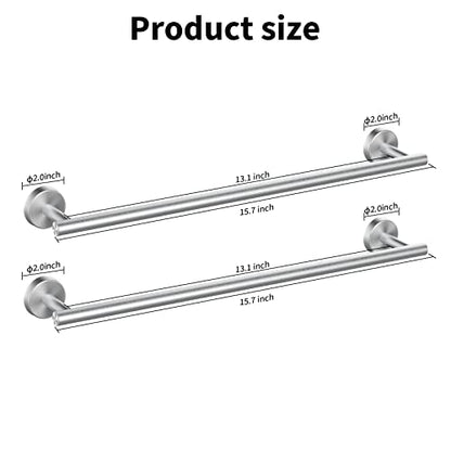 Cilee 2 Pieces Brushed Nickel Bathroom Towel Bar, 16 Inch Towel Holder | Double Towel Racks, Bathroom Towel Holder, Towel Hanger for Bathroom Stainless Steel Wall Mount - color: Brushed Nickel, size: 16inch
