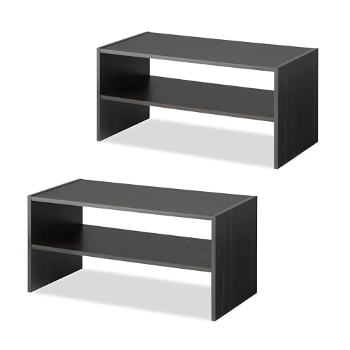 Whitmor Wood Stackable 2-Shelf Shoe Rack, 24 INCH, Espresso，2 Pack - color: Espresso, size: 24 INCH X2