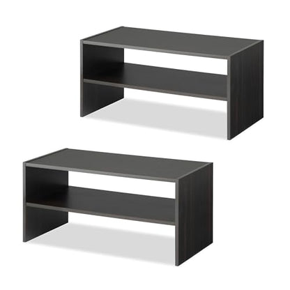 Whitmor Wood Stackable 2-Shelf Shoe Rack, 24 INCH, Espresso，2 Pack - color: Espresso, size: 24 INCH X2
