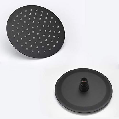 SUMERAIN Matte Black Shower System with Rain Shower and Handheld | Shower Faucet Set Fixtures, 8 Inches High Pressure Stainless Steel Rain Shower Head, Brass Hand Shower, Concealed Box Design - color: Matte Black, size: 2 Function