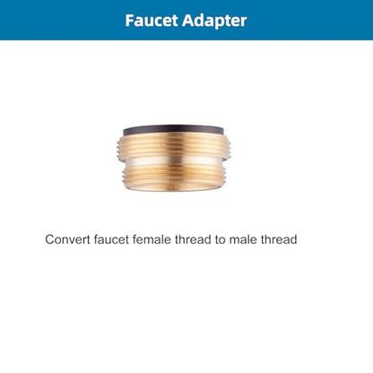 Hibbent Faucet Adapter Kit, Swivel Aerator Adapter to Connect Garden Hose - Multi-Thread Kitchen Sink Faucet to Garden Hose Adapter 3/4 Inch - Chrome Finished - color: Chrome, style: Swivel Garden Hose Adapter