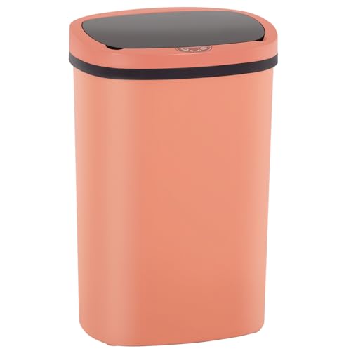 PayLessHere | 13 Gallon Plastic Trash Can | Pink | Automatic Touchless Lid with Motion Sensor | Kitchen Garbage Can with Waterproof Design | for Home, Office, Bathroom | Pack of 1 - color: Pink
