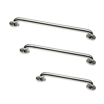 ADA Grab Bar Bundle, Polished, Pack of 3, 18/36/42 in | 1.5 in Diameter, Toilet Grab Bars, Commercial Restrooms, Shower Use, Bundle of Multiple Lengths - color: Polished