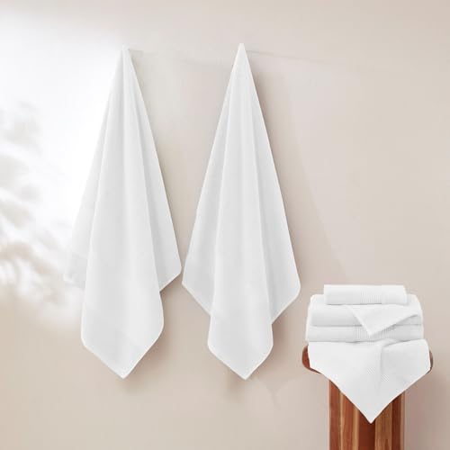 Modern Threads Air Cloud 18-Piece Towel Set - 100% Zero-Twist Cotton, 500 GSM, Quick Dry & Plush, White - color: White, size: 18 Pcs Towel Set