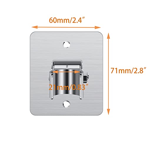 2Pieces Adjustable Angle Shower Head Holder, Bathroom Shower Wand Holder, Universal Shower Bracket, SUS304 Stainless Steel Handheld Shower Head ( Self Adhesive+Screw)