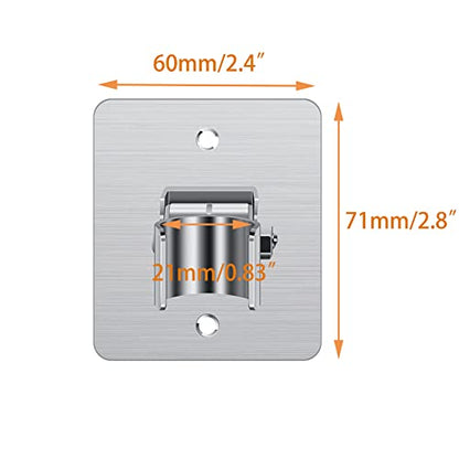 2Pieces Adjustable Angle Shower Head Holder, Bathroom Shower Wand Holder, Universal Shower Bracket, SUS304 Stainless Steel Handheld Shower Head ( Self Adhesive+Screw)
