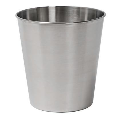 happimess Nolan 2 Gal Smooth Steel Wastebasket, Brushed Steel | 10" Height, Lidless Open Top, Fingerprint Resistant, Mechanical Polishing, Small Space Design - color: Brushed Steel, size: Set of 1