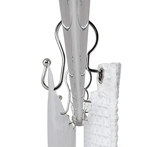 HK20XX Shower Hooks - Double Shower Curtain Rings for Bathroom - Rust Resistant Shower Curtain Hooks for Shower Curtain or Liner - Shower Curtain Rings with Crystal Design - Set of 12 - color: Chrome