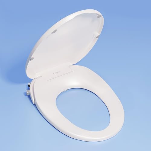 TUSHY Wave Non-Electric Bidet Toilet Seat, Elongated, Platinum Knob | Quick-Release, DuoFlow Front and Rear Wash, Self-Cleaning Nozzle, Soft-Close Lid, Sleek Design, 10 Minute DIY Install - color: White/Platinum, style: Single Temp - Elongated Seat