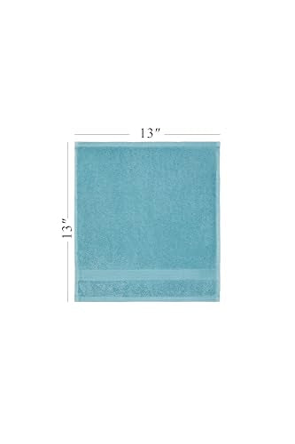 Ozdilek 6-Piece Bath Towel Set, 2 Bath, 2 Hand, 2 Wash, 100% Cotton Turkish Towels, 2 Bath Towels (30x60/550 GSM), 2 Hand Towels (16x30/575 GSM), 2 Washcloths (13x13/600 GSM) (Milky Blue) - color: Milky Blue