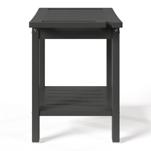 Sage HDPE Poly Plastic Waterproof Bathroom Shower Bench, Gray - color: Grey