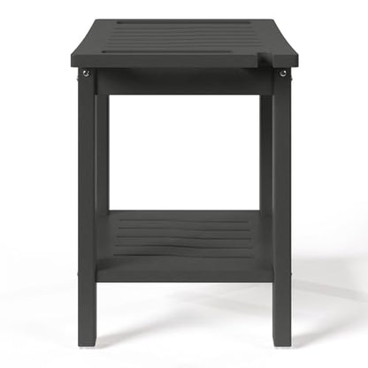 Sage HDPE Poly Plastic Waterproof Bathroom Shower Bench, Gray - color: Grey